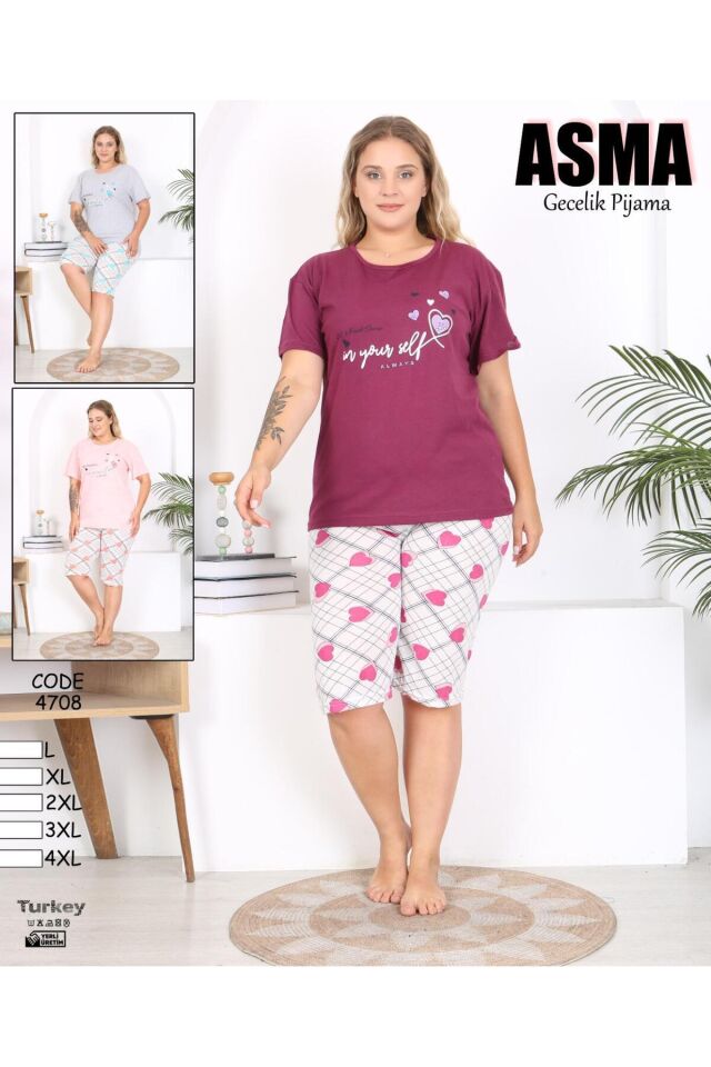 Kadın Kısa Kollu Battal Pijama Takımı
