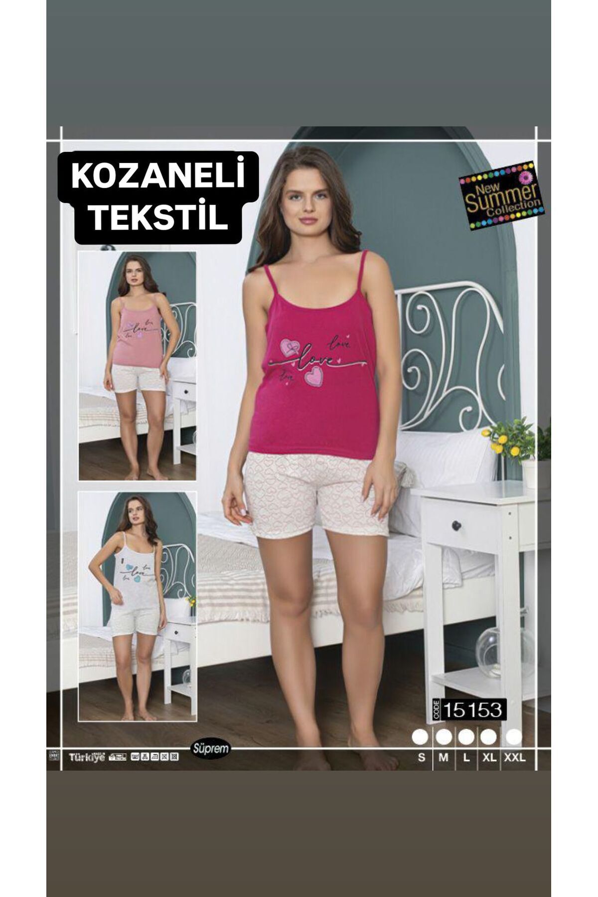 İp Askılı Şortlu Kadın Pijama Takımı 15/16
