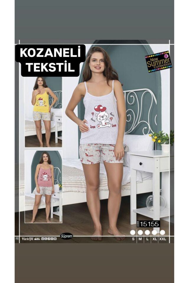 İp Askılı Şortlu Kadın Pijama Takımı 15/16