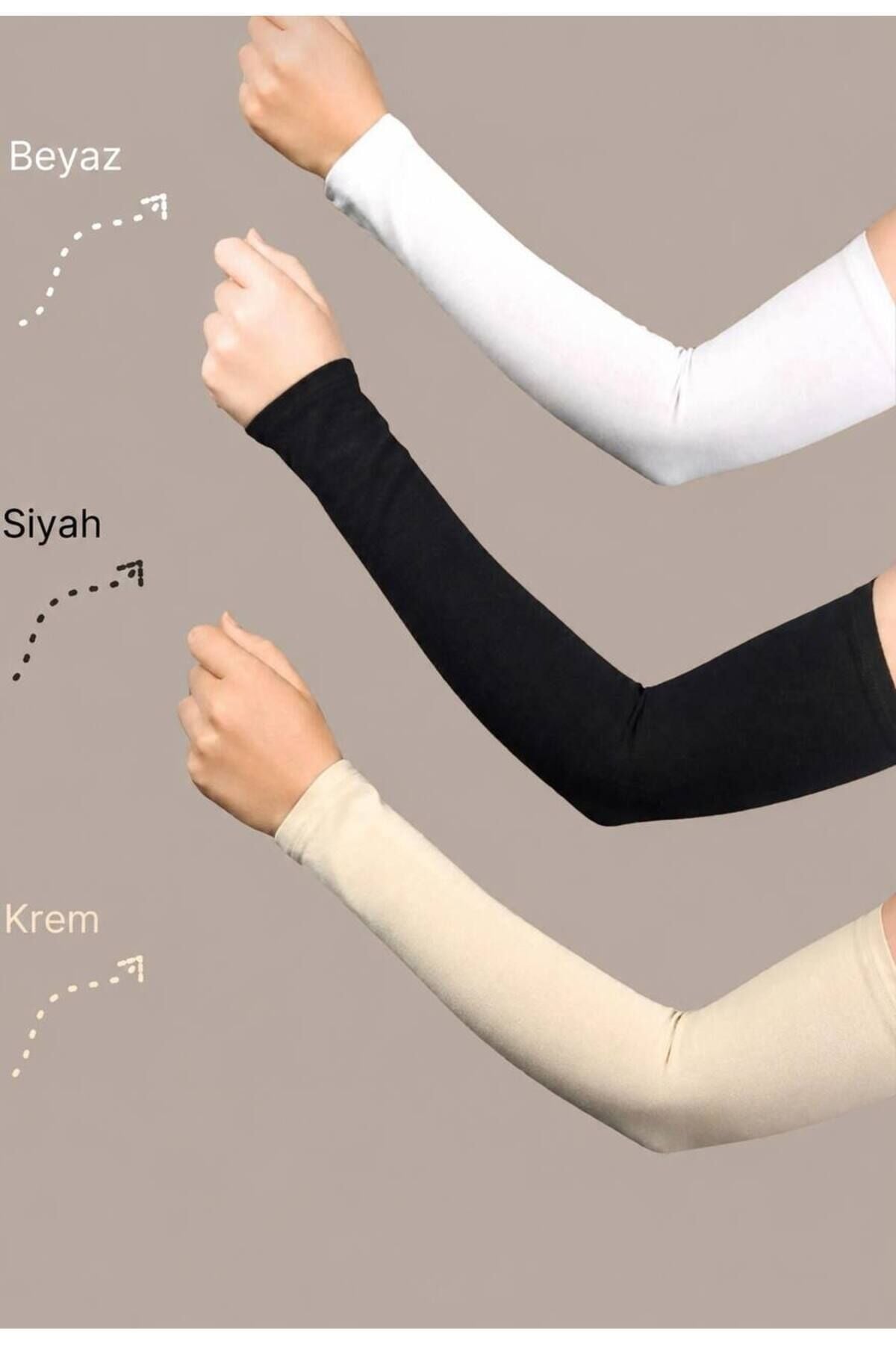 3'Çift Lİkralı Penye Kolluk Namaz Kolluğu Siyah Beyaz Ten
