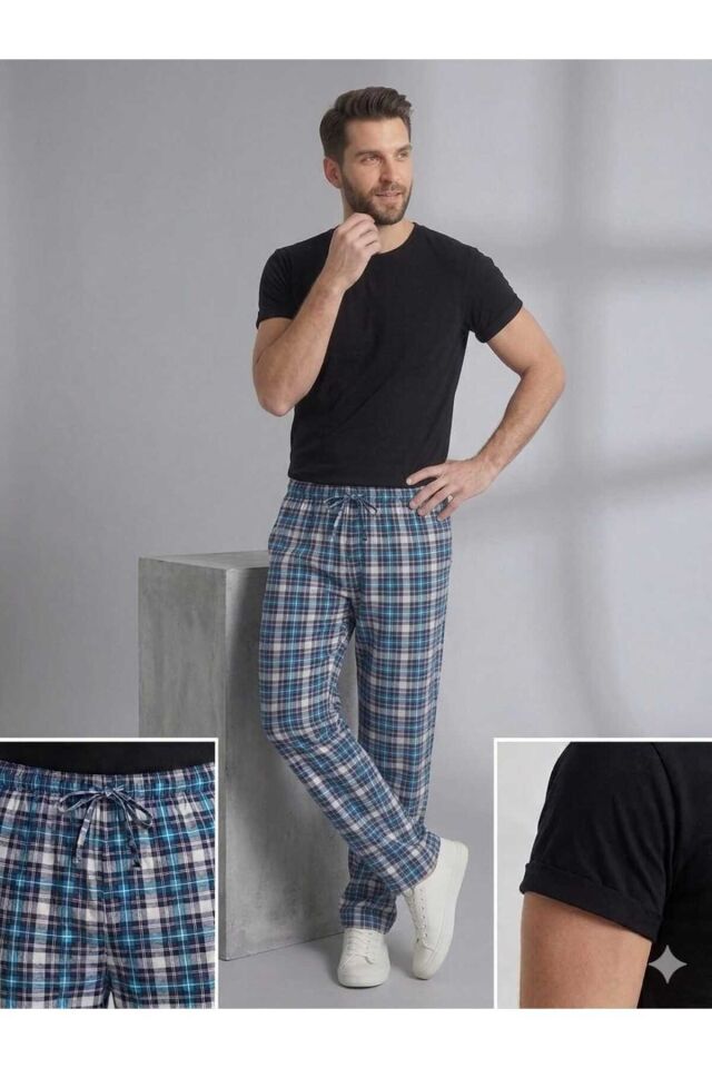 Erkek Penye Pijama Takım Antrasit-Füme - L