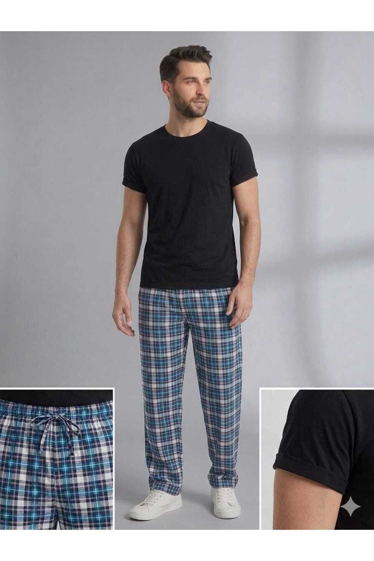 Erkek Penye Pijama Takım Antrasit-Füme - 2XL