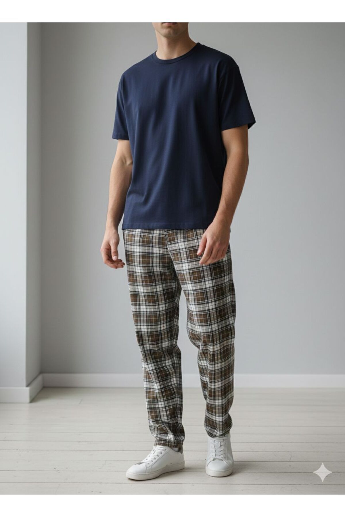 Erkek Pamuklu Pijama Altı Gri - 2XL