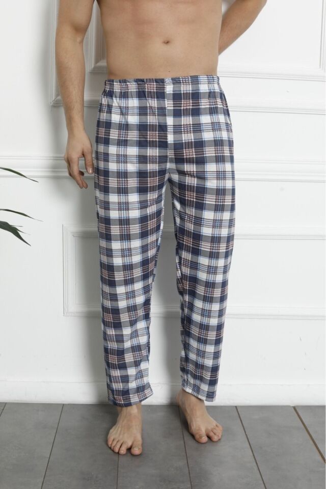 Erkek Pamuklu Pijama Altı Kahverengi̇ - M