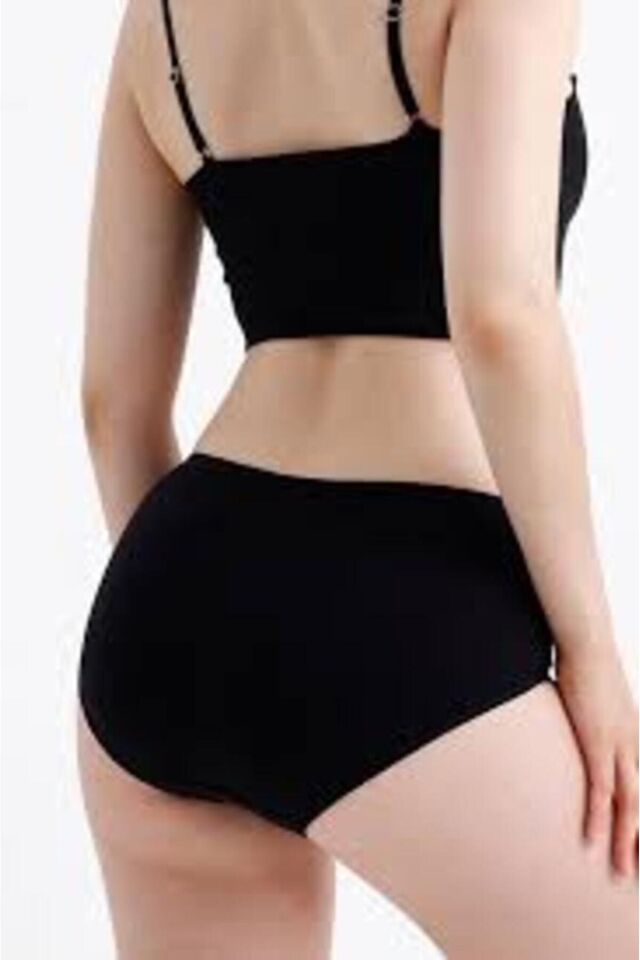 6 adet Likralı Penye Külot Siyah - 6Xl