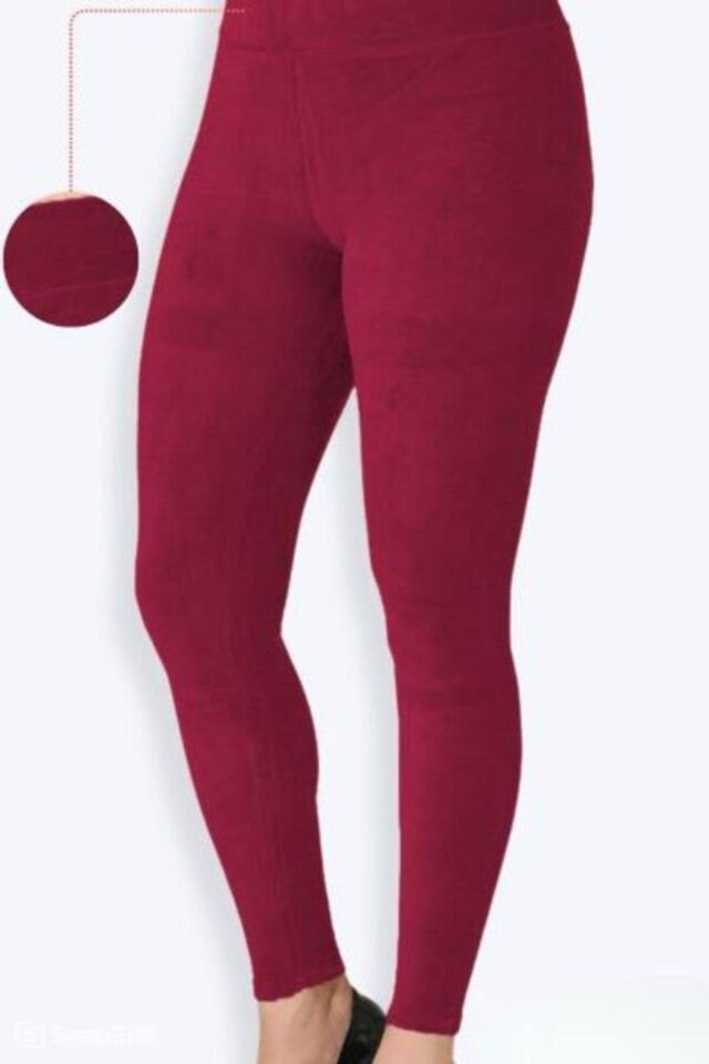 Likralı Penye Tayt Kırmızı - 2XL