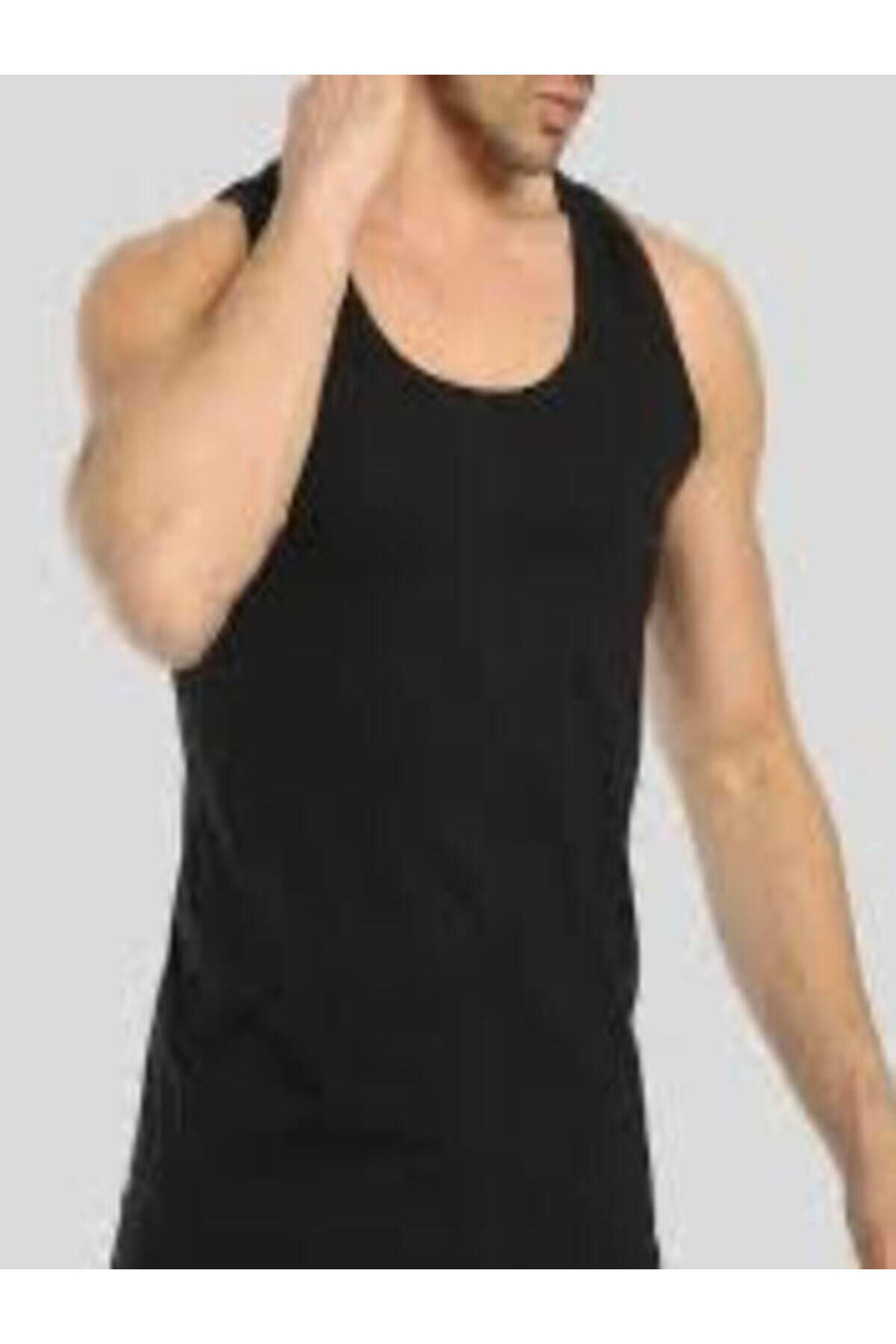6 Adet Erkek Atlet Siyah - 3XL
