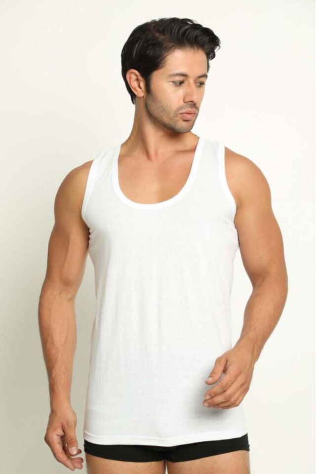 6 Adet Erkek Atlet Beyaz - 2XL
