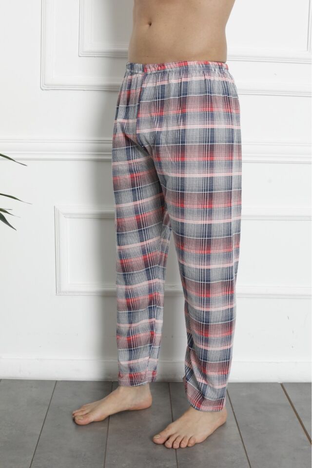 Erkek Pamuklu Pijama Altı 207 Kırmızı Şeritli - M
