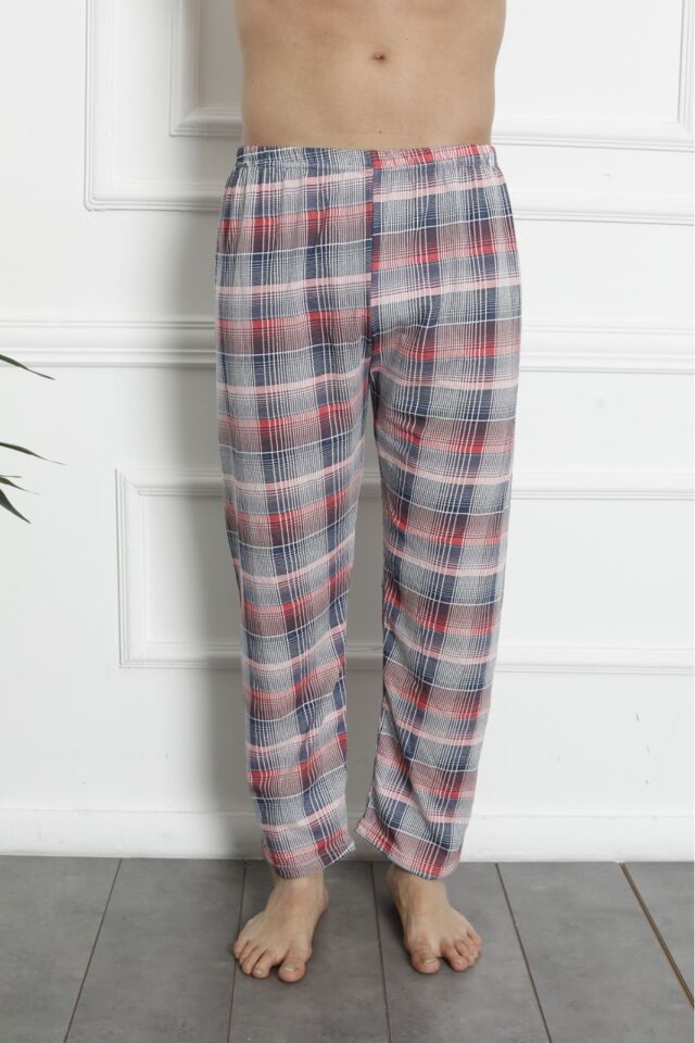 Erkek Pamuklu Pijama Altı 207 Kırmızı Şeritli - XL