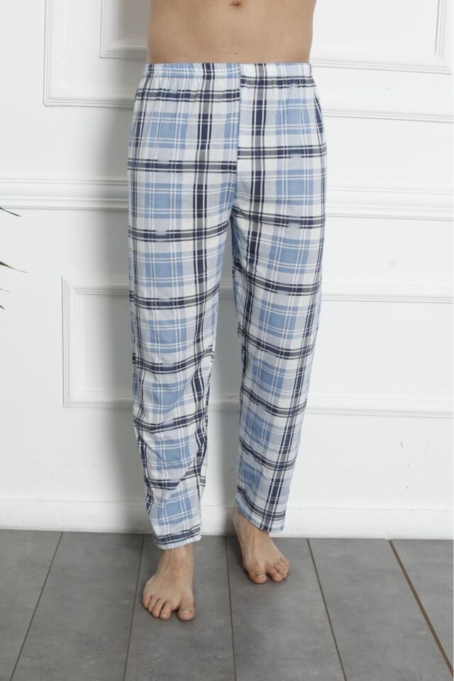 Erkek Pamuklu Pijama Altı 209 Mavi - L