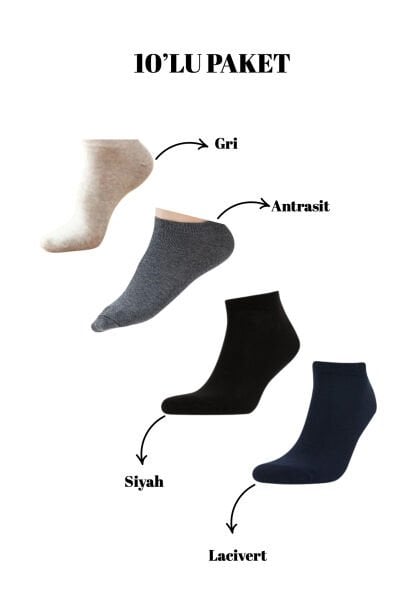 10'lu Erkek Patik Çorap Lacivert - 40/46