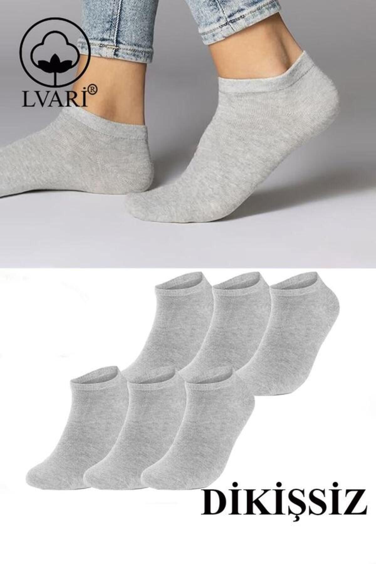 6 Adet Kokulu Dikişsiz Soft Patik Çorap Gri 6'Lı - 36-38