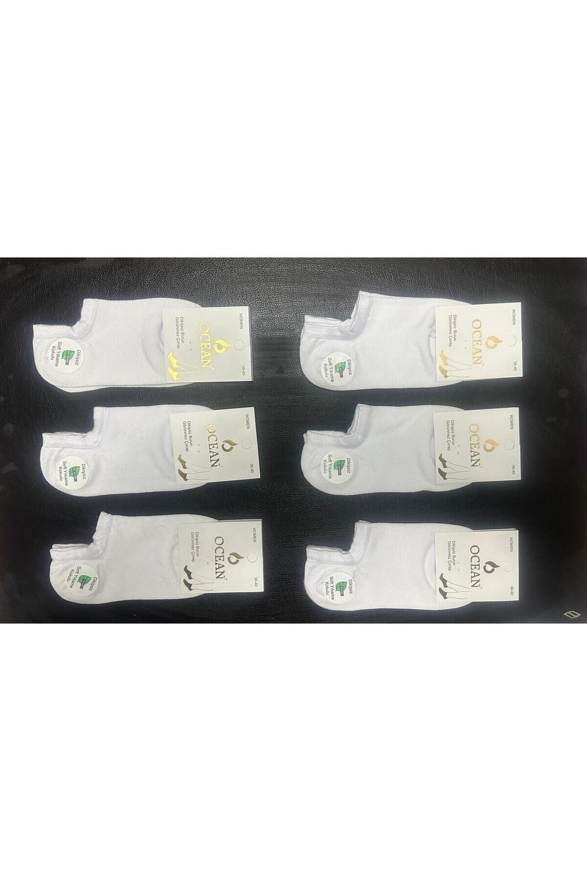 6 Adet Kokulu Dikişsiz Soft Patik Çorap Beyaz 6'Lı - 36-38
