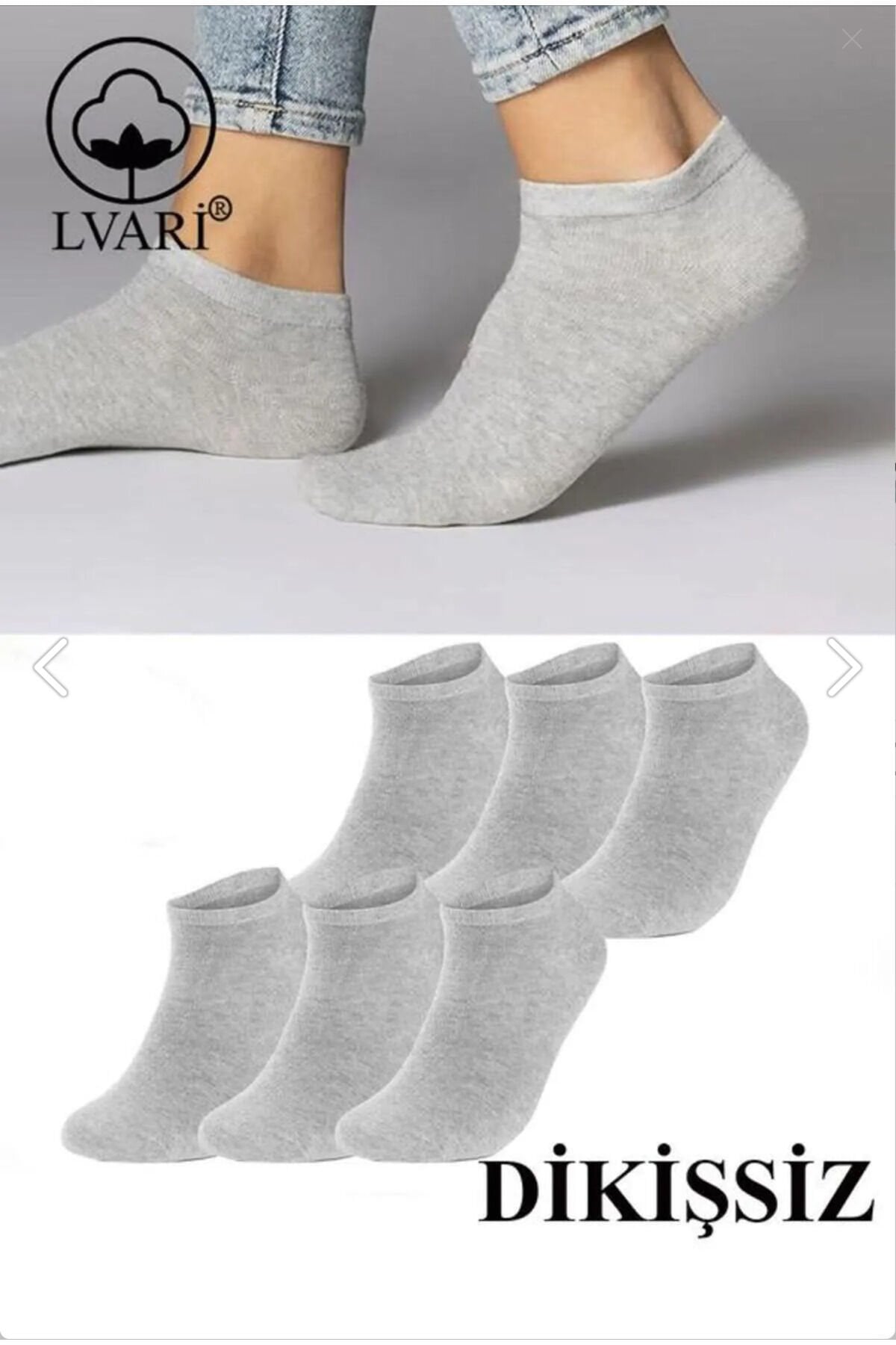 5 Adet Kokulu Dikişsiz Soft Patik Çorap Gri - 36-38