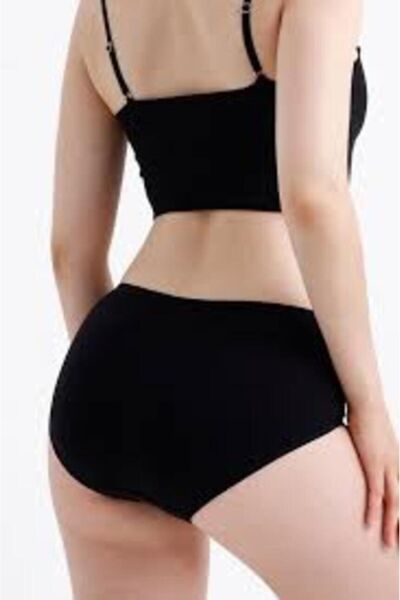 6 adet Likralı Penye Külot Siyah - XL
